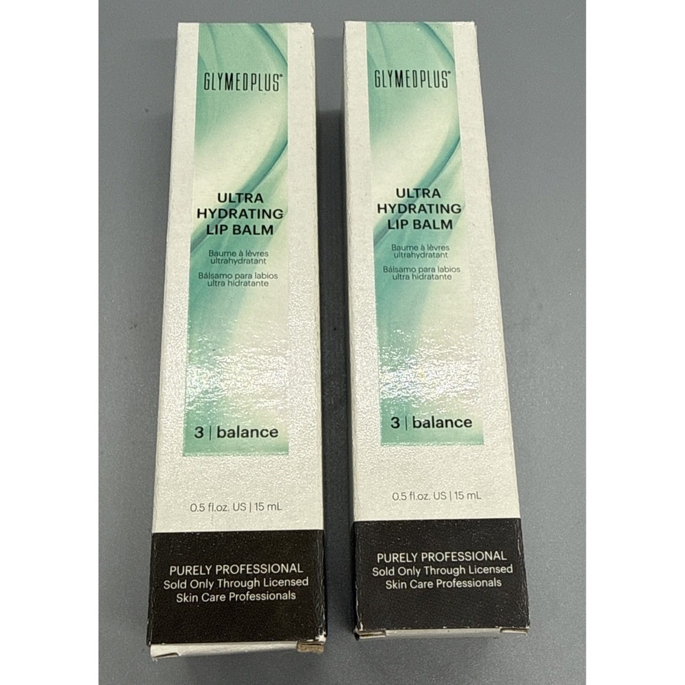 Lot Of 2 GlyMed Plus Ultra Hydrating Lip Balm 15ml 0.5oz Each